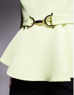 seamed peplum top in green