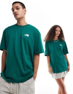 Mountain Sketch back print oversized t-shirt in green