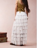 Lizi lace maxi skirt in chalk white