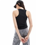 Gemini mini sunset embroid logo racer vest in black