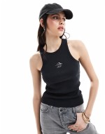 Gemini mini sunset embroid logo racer vest in black