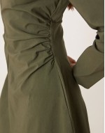 sculpt high neck mini dress in khaki