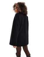 supersoft collared button down cardigan mini dress in black