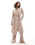 Premium mix & match rib and velvet trim set in brown
