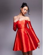 structured mini dress in red