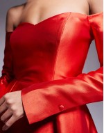 structured mini dress in red