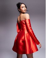 structured mini dress in red