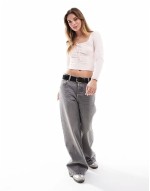 Cotton On Annie lace tie v neck long sve top in pink
