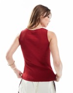 button down vest in red