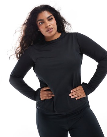 Curve Icon long sve running top in black